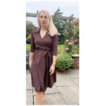 Chocolate Brown Faux Suede Wrap Dress