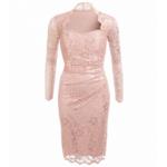 Oyster Pink Sweetheart Lace Dress