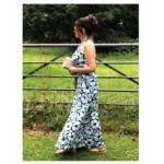 Blue and White Floral Maxi Dress