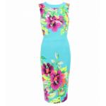 Turquoise and Pink Floral Shift Dress