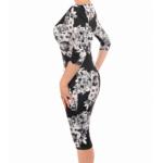 Black and White Floral Shift Dress