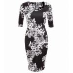 Black and White Floral Shift Dress