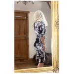 Black and White Floral Shift Dress