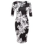 Black and White Floral Shift Dress