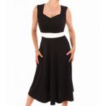 Black and Ivory A Line Dress