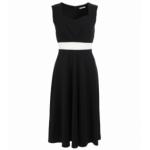 Black and Ivory A Line Dress