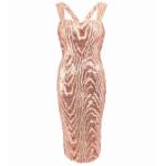 Rose Gold Sequin Midi Dress