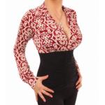 Wine and Ivory Printed Corset Top