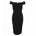 Black Bardot Style Notch Dress