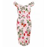 Pastel Pink Floral Bardot Dress