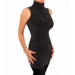 Black and Silver Sparkly Lurex Roll Neck Tunic Top