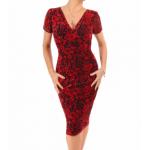 Red Burnout Velour Dress