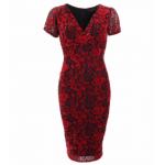 Red Burnout Velour Dress