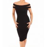 Black Cut Out Bardot Dress