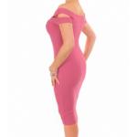 Pink Cut Out Bardot Dress