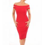 Red Cut Out Bardot Dress