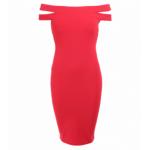 Red Cut Out Bardot Dress