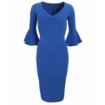 Blue Bell Sleeve Midi Dress