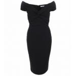 Black Bardot Twist Midi Dress