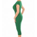 Emerald Green Pleat Detail Midi Dress