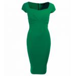 Emerald Green Pleat Detail Midi Dress