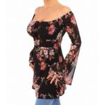 Floral Bardot off the Shoulder Bell Sleeve Top