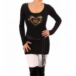 Black and Gold Sequin Heart Jumper