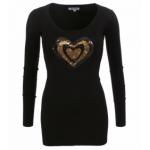 Black and Gold Sequin Heart Jumper