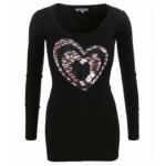 Black and Silver Grey Heart Detail Jumper
