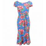 Blue Floral Flippy Hem Dress