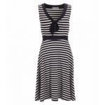 Navy Blue and White Stripe Fit & Flare Dress