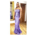 Lilac Sequin Strapless Maxi Dress - Tall