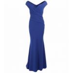 Cobalt Blue Bardot Fishtail Maxi Dress - Tall