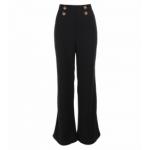 Black High Waisted Wide Leg Stretchy  Trousers