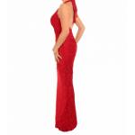 Red Lace Choker Maxi Dress - Tall