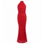 Red Lace Choker Maxi Dress - Tall