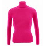 Fuchsia Pink Polo Neck Clingy Jumper