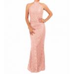 Dusky Pink Lace Choker Maxi Dress - Tall