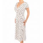 Ivory Polka Dot Fit and Flare Dress