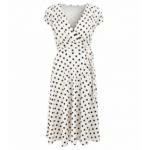 Ivory Polka Dot Fit and Flare Dress
