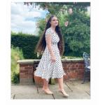 Ivory Polka Dot Fit and Flare Dress