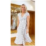 White Polka Dot Fit and Flare Dress