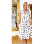 White Polka Dot Fit and Flare Dress