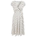 White Polka Dot Fit and Flare Dress
