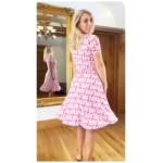 Red and Pink Floral Fit and Flare Dress