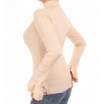 Beige Ribbed Bell Sleeve Jumper