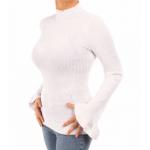 White Ribbed Bell Sleeve Jumper