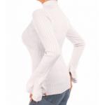 White Ribbed Bell Sleeve Jumper