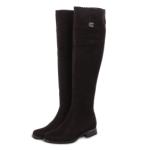 Black Suede Effect over the Knee Flat Boots