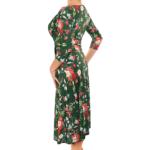 Green Floral and Bullfinch Dress